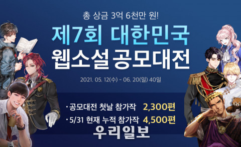 문피아에서 제7회 대한민국 웹소설 공모대전 현황을 공개했다 .