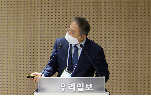 박천규 유엔지속가능발전센터 원장 기조강연(사진제공=브릿지)<br>
